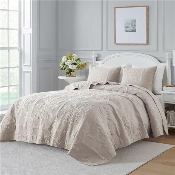 Quilt California Cal King Size Bedding Sets with Pillow Shams, Boho Oversized - Picture 2 of 8